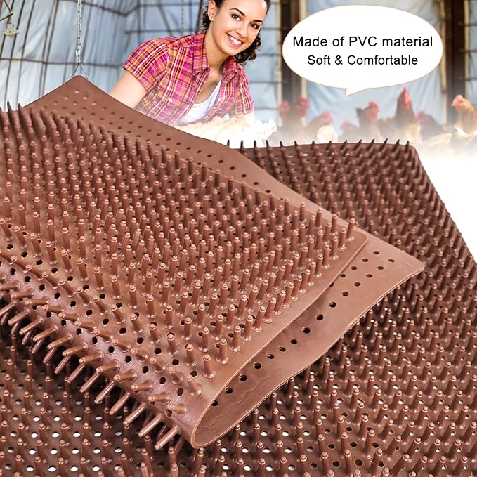 6 Pack Chicken Nesting Pads for Chicken Coop,12"x14" Plastic Nesting Pads for Chicken House,Reusable Washable Nesting Box Pads for Chicken Coop Bedding Use