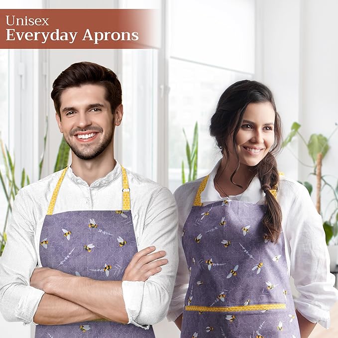 Maison d' Hermine 100% Cotton Apron for women with Pocket Kitchen Chef Apron for Men Cooking Easter Decorations