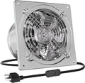 HG Power 10 Inch Metal Exhaust Fan with Switch, 988 CFM Powerful Garage Exhaust Fan with Damper, Potable Wall Mount Fan Fume Extractor Ventilation Fan for Shop, Shed, Basement, Chicken Coop, Silver