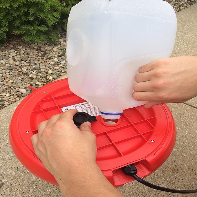 Farm Innovators 3 Pack Heated Chicken Waterer, Poultry Water Fountain, 3 Gallon