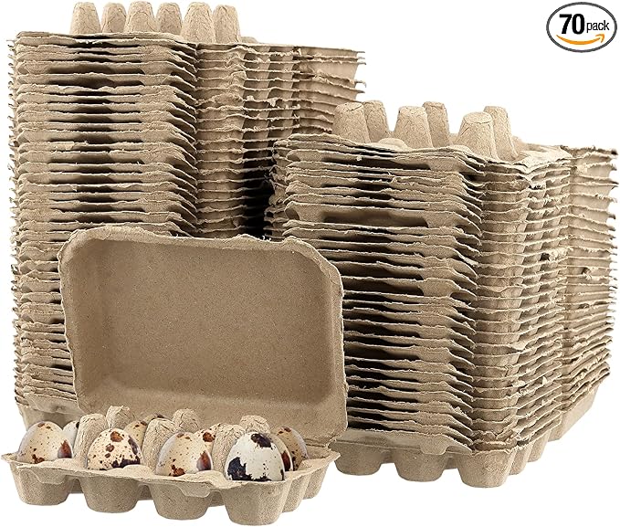 70 Pack Quail Egg Cartons, 12 Count Egg Storage Containers Holder Bulk 9 X 5 X 2 Inches Quail Egg Holder Container For Home Kitchen Refrigerator Farmhouse