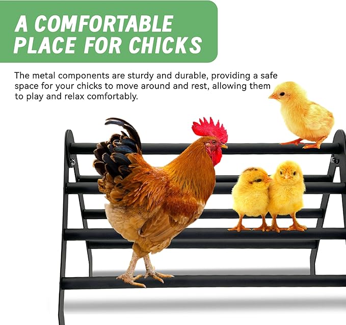 Chick Perch for Brooder - 7-Bar Metal Baby Chicken Supplies Stand - 2026 New Edition Training Roosting Bars for Chicks - Smooth Surface - High Weight Capacity, Easy to Move, No-Tool Setup