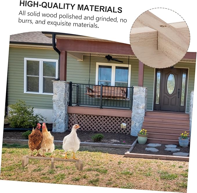 Versatile Chicken Roosting Bar Wooden Bird Stand Chicken Accessory Horse Bird Toy
