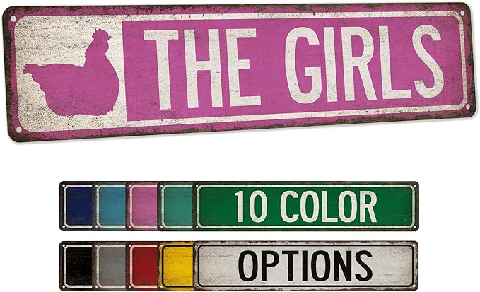 The Girls Chicken Coop Décor - Made In USA - Outdoor Sign Chicken Coop Sign Hen House Décor Chicken Decorations Rustic Farm Décor 104180017012