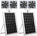 2 Set Solar Fan for Greenhouse, 10 W Solar Panel Fan Kit with Bracket Waterproof Solar Exhaust Fan Solar Dual Fan for Intake or Exhaust Air for Attic, Shed, Barn, Chicken Coop, Dog House