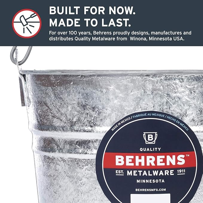 Behrens Hot-Dipped Galvanized Steel Utility Pail 10-Quart