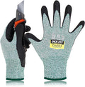 DEX FIT Level 5 Cut Resistant Gloves Cru553, 3D-Comfort Stretchy Fit, Power Grip, Professional Grade, Thin, Touch-Screen Compatible, Durable, Machine Washable; Green M (8) 1 Pair