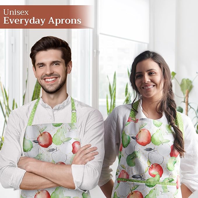 Maison d' Hermine 100% Cotton Apron for women with Pocket Kitchen Chef Apron for Men Cooking Easter Decorations