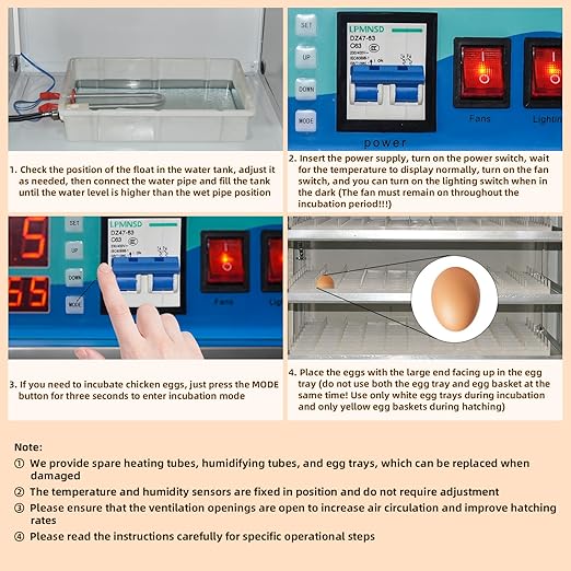 88 Egg Digital Cabinet Incubator，Poultry Hatching Breeding Cabinet Incubator for Auto Egg Turning, Temp/Humidity Control, Thermostatic for Chicken/Duck/Goose/Quail Bird.