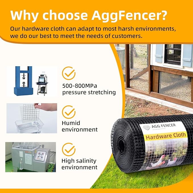 36in x 50ft Black Hardware Cloth 1 inch 16Ga PVC Coated Wire Mesh Vinyl Coated Fence, Welded Metal Chicken Wire Fencing Roll, Garden Plant Fencing, for Chicken Coop and Home Improvement