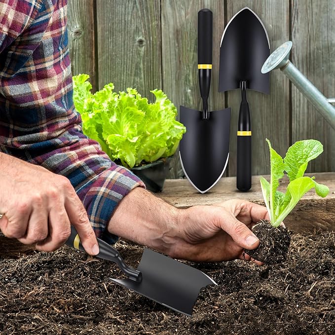 8 Pcs Garden Trowel Heavy Duty Garden Hand Shovel Tool Carbon Steel Trowel for Camping Digging Metal Hand Shovel Spade with Resin Handle for Lawn Yard Farm Home Shop Planting (3.23 Inch)