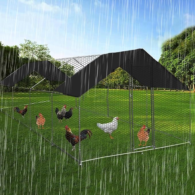 Windproof Fence Tarp - Protection | Poultry Run Weather Cover, Hen House Waterproof Tarp, Waterproof Chicken Coop Insulation for Winter, Fence Chicken Cages Cover