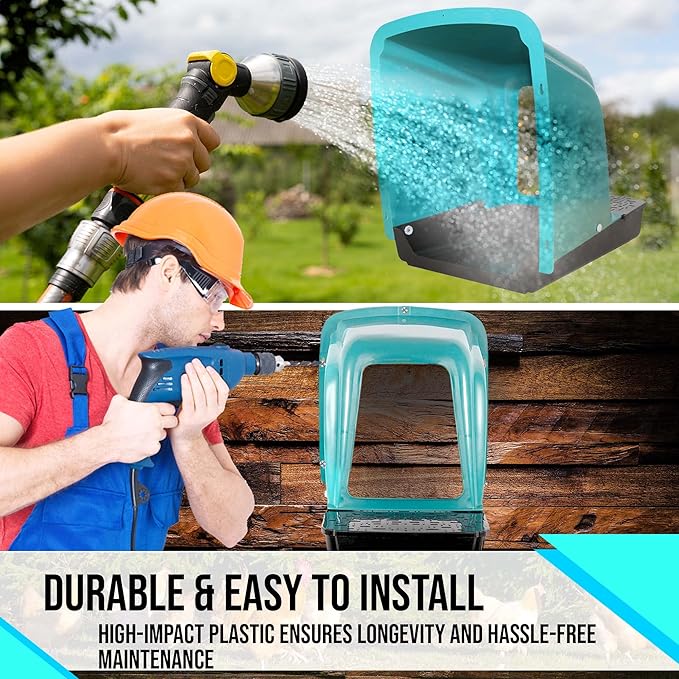 Nesting Boxes for Chicken Coop | Roll Away Hen House for Laying Eggs | Durable Plastic Chick Brooder Box with Perch & Pull Out Egg Tray for Poultry Farm | Chicken Coop Accessories (Pack of 10)