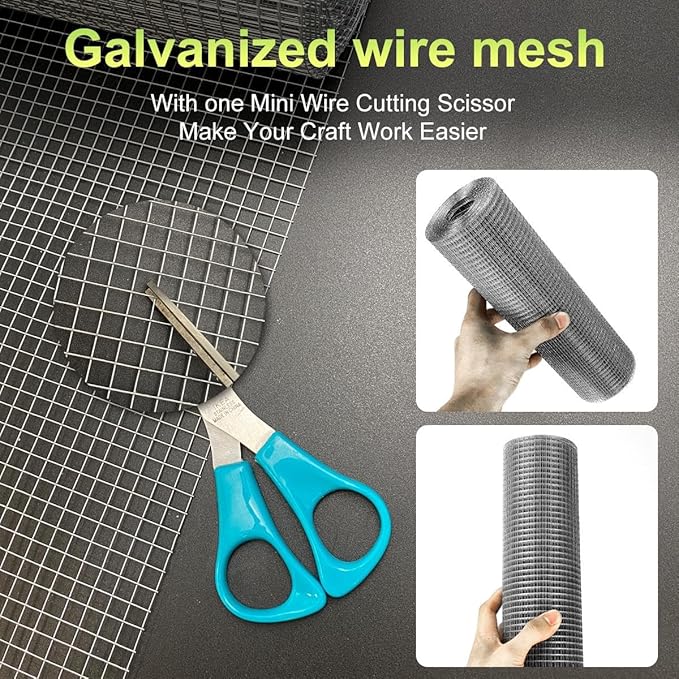 Hardware Cloth 4'' x 30' 1/4 in Galvanized Wire Mesh Roll (23 GA) Chicken Wire Fence Roll for Chicken Pen/coop Fences, Screen mesh, Rabbit/Snake Fences, Poultry enclosures, Handicraft Making, etc.