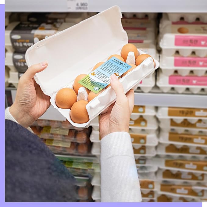200 PCS Fresh Farm Egg Handling Instruction Cards, Double-sided Printing Egg Carton Stamp Bulk with Washed/Unwashed Fresh Egg Care Accessories Card Labels for Farm Fresh Eggs (3.5” x 2”, Rustic Style)
