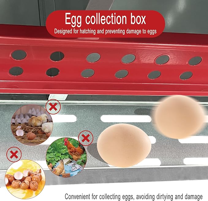 XINYI Chicken Nesting Boxes for Laying Eggs,Metal Coop for 2 Chickens,Roll Away Nesting Boxes,Easy Egg Collection,Brooder Box for Rabbit,Squirrel,Parakeet,Owl,Cockatiel,Robin