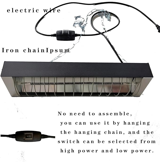 Heat Lamp for Chicks, Carbon Fiber Heating Element, Energy-Saving Poultry Equipment (550W)