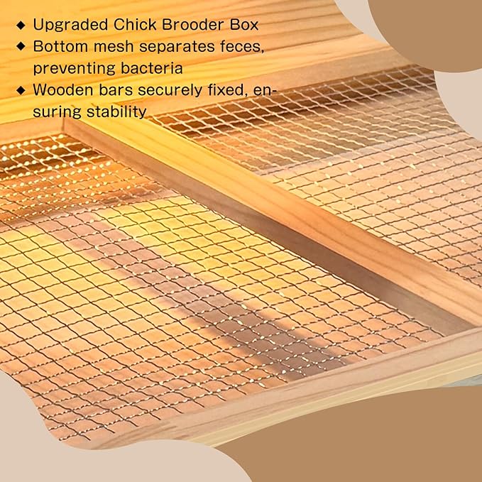 24-Piece Large Chicken Brooder Box 32", Drawer Manure Separation, All-in-One Kit, Up to 35 Chicks, Brooder with Heat Lamps, Pee Pads, Cleaning Tools, Chick Brooder Box for Quail, Hamsters, Pattern C
