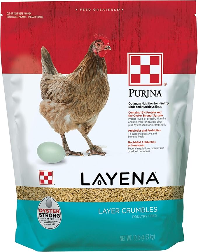 Purina Layena | Nutritionally Complete Layer Hen Feed Crumbles | 10 Pound (10 lb) Bag