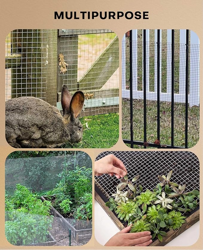 Hardware Cloth 1/2 inch 24" x 100' 19 Gauge, Hot-Dip Galvanized After Welding – Chicken Wire Mesh for Chicken Coop, Garden Fence, Tree Guard, Soil Sifter & DIY Projects