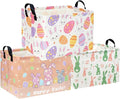 Rectangular 3Pack Easter Baskets Gift Bins Empty Pink Bunny Kids Storage Basket Baby Boy Baskets Kids Toy Storage Bin Organizer Box.(3Pack Easter Basket)