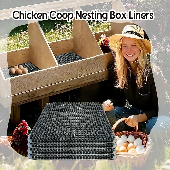 Washable Nesting Pads for Chicken Coop, Chicken Nesting Boxes for Laying Eggs, Laying Pads for Hens, Reusable Nest Mats, Darkgrey 4 Count