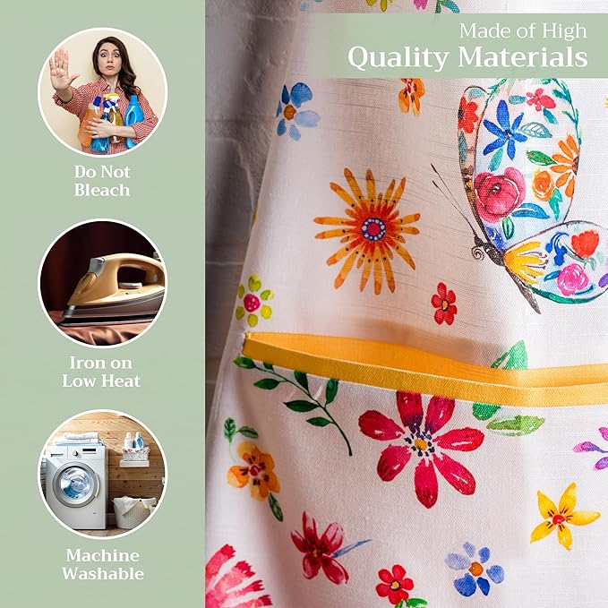 Maison d' Hermine 100% Cotton Apron for women with Pocket Kitchen Chef Apron for Men Cooking Easter Decorations