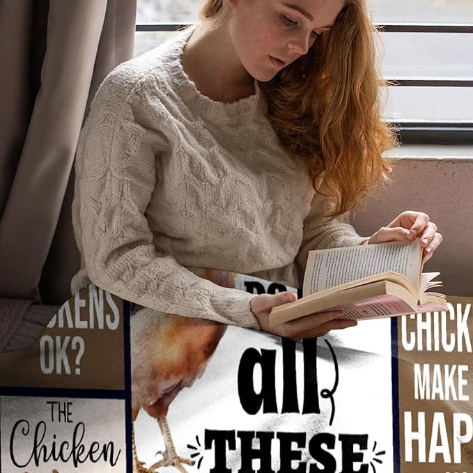 Chickens Blanket | Rooster Animal Flannel Blanket | Chicken Lovers Gifts | Decor for Couch/Travel/Camping | Farm Lover Gifts | 50"x60" for Teen,Farmhouse Decor