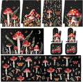 10 Pcs Kitchen Dish Towels Rugs Oven Mitts and Pot Holders Set Farmhouse Kitchen Decor Set for Women Mom Daughter Gift Cooking Baking Grilling(Dark Colors,Mushroom)