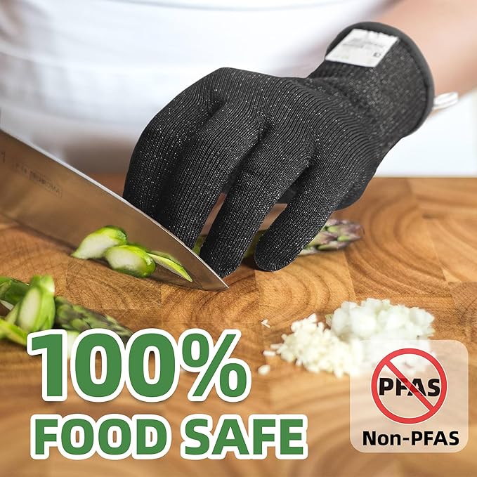 Schwer 2 Pairs ANSI A7 Cut Resistant Gloves, Mandoline Glove for Kitchen, Breathable & Comfortable, Food Grade Cutting Gloves for Meat Cutting, Fish Processing, Carving, and Shelling, PR1509, XXL