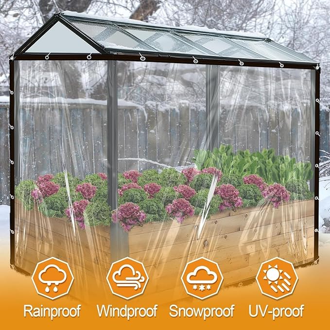 Clear tarp, tarp Waterproof, Outdoor tarps, for Outdoor Garden Cover, Covering Chicken coop, Porch, Tent, Camping Plant (8.2X9.8FT)