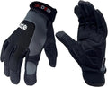 SKYDEER Touch Screen Leather Work Gloves for Men, Impact Protection, Vibration Reduction, Machine Washable Gardening Gloves (SD8820G/XL)
