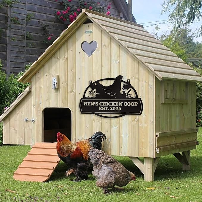 Personalized Chicken Coop Signs, Metal Funny Farm Decor, Chicken Coop Accessories, Metal Outdoor Wall Art, Custom Hen House Sign, Rustic Farmhouse Wall Decor for Farm Yard Garden Color10