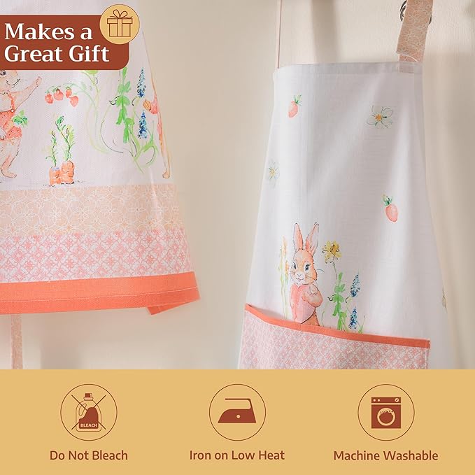 Maison d' Hermine 100% Cotton Apron for women with Pocket Kitchen Chef Apron for Men Cooking Easter Decorations