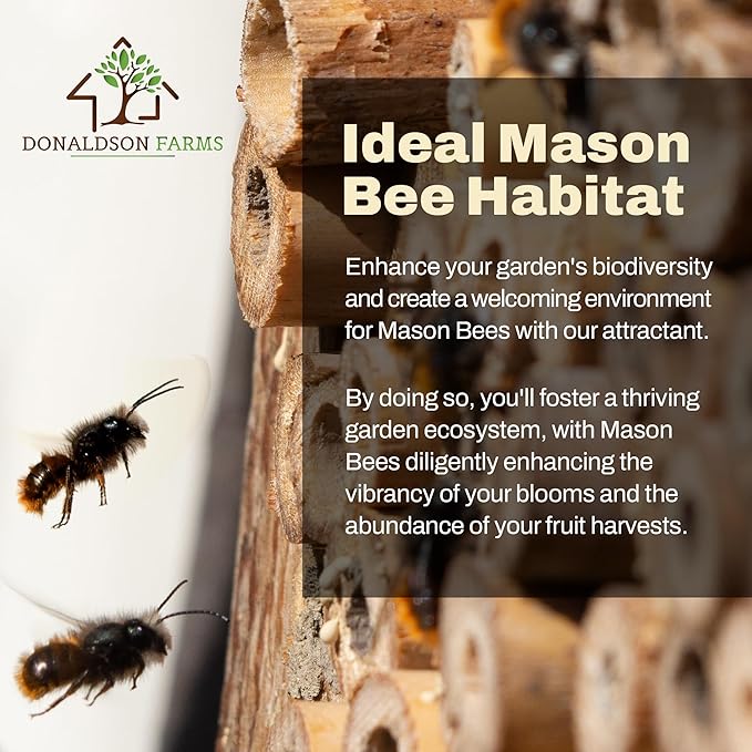 Mason Bee Attractant Spray – Made with Natural Lemongrass Oil to Lure Pollinating Bees, Easy to Use Garden Spray for Bee Houses, Nests, Flowering Plants & Fruit Trees – 2 oz