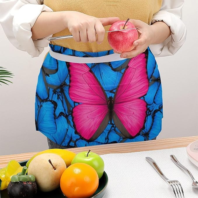 Half Apron with 3 Pockets Chef Cooking Kitchen Restaurant Aprons for Women Men