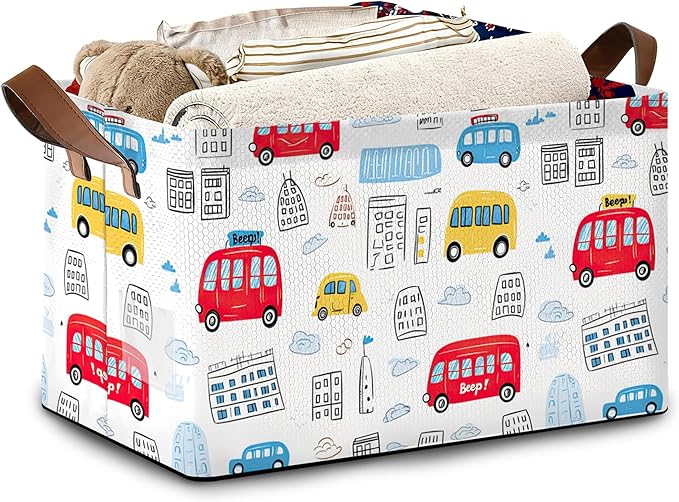 Car Storage Basket,Collapsible Storage Bin Cubes for Living Room Bedroom Blankets Home Storage 17x11.5x10Inch