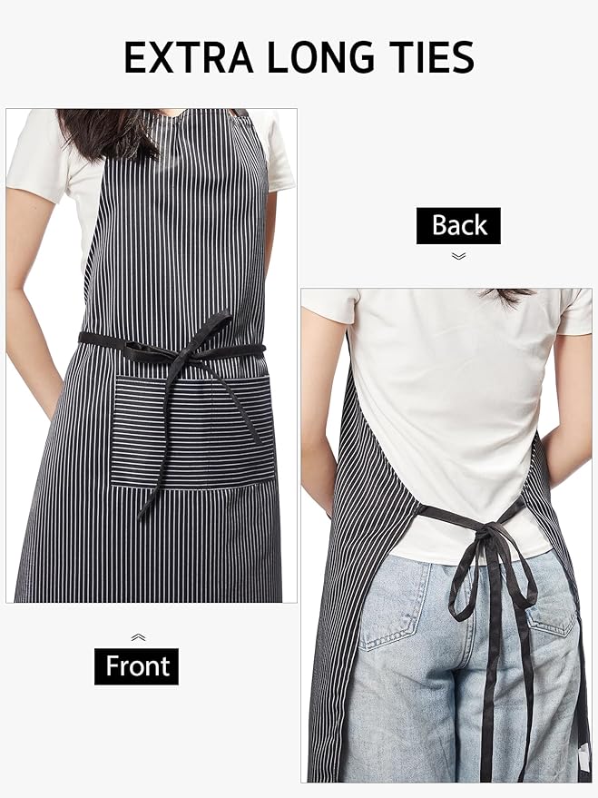 Syntus Adjustable Bib Apron with 2 Pockets Cooking Kitchen Aprons for Women Men Chef