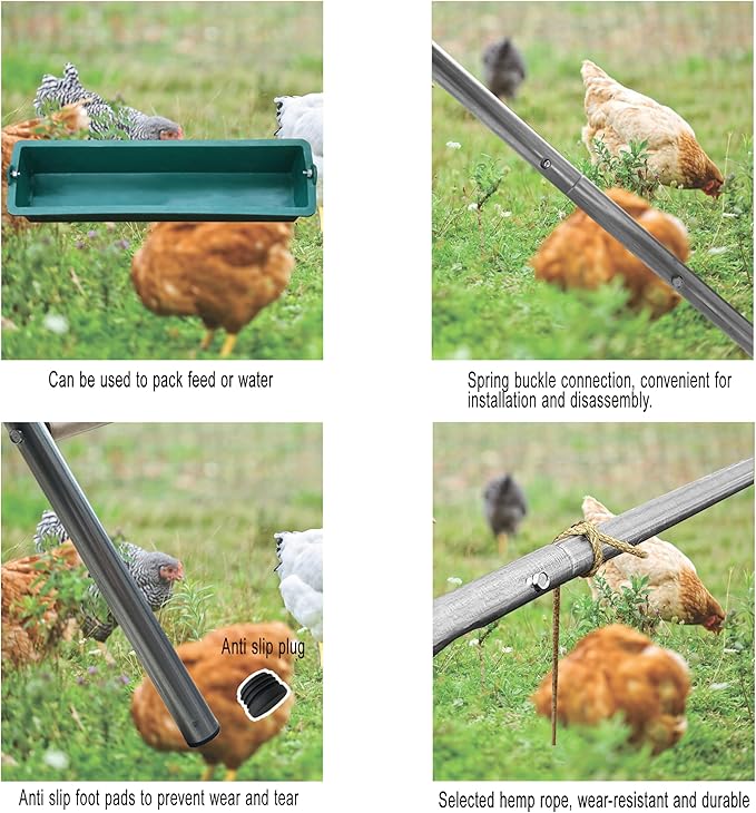 Chicken Roosting Bars with Swing and Drink Trough, Roosting Bars for Chickens in Coop, Easy to Installation&Clean,Baby Chick Playground Coop Accessories(43.3' L X 19.3' W X 39.4' H)