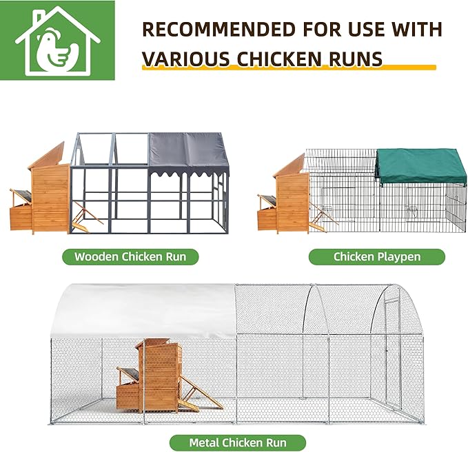 Chicken Coop, 2-Story Large Wooden Hen House for 6-8 Chickens with 3-Nesting Boxes & 2-Easy Clean Pull-Out Tray, 2-Secure Vents, Foldable Ramp & Waterproof Flip-Up Roof, Orange