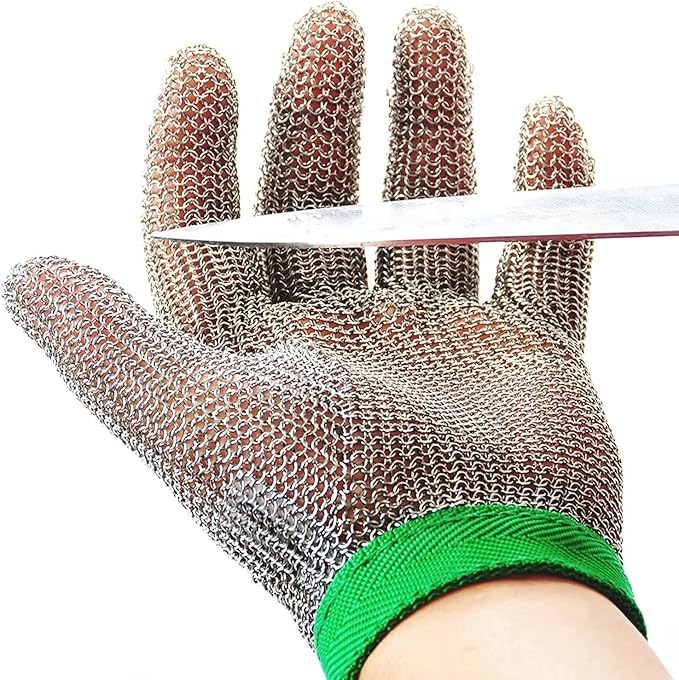 Dowellife Chainmail Glove, Cut Resistant Food Grade, Stainless Steel Mesh Metal Knife Cutting Glove for Butcher, Oyster Shucking Kitchen Mandoline Chef Slicing Fish Fillet(X Small)