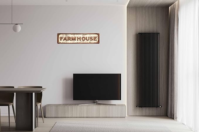 Vintage Tin Farm House Sign Retro Metal Sign Suitable For HomeFarm Garden - Multi-Purpose For Indoor/Outdoor Use Plaque 4x16 Inch