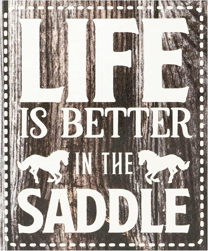 JennyGems Life Is Better in the Saddle Wooden Sign, Horse Gifts for Horse Lovers, Farmhouse Decor Wall Hanging, Made in USA