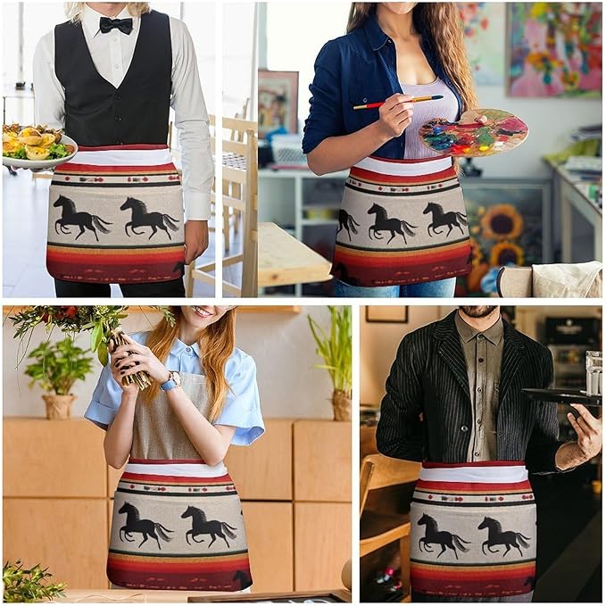 Unisex Half Waiter Waist Short Apron Waterproof Chef Works Waitress Aprons