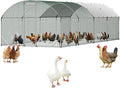 VEVOR Large Metal Chicken Coop, 9 x 25 x 6.6 ft, Walk-in Chicken Run House with Waterproof Cover & Sturdy Frame, Dome Roof Poultry Cage Duck Pen for Rabbit Hen Goose Outdoor Backyard Farm Use