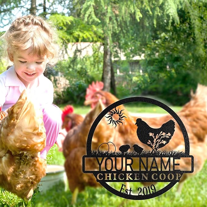 Custom Chicken Coop Signs, Personalized Funny Chicken Coop Signs, Custom Metal Farm Signs for Outdoor, Chick Hen House Sign Funny Farmhouse Outside Wall Decor Gift
