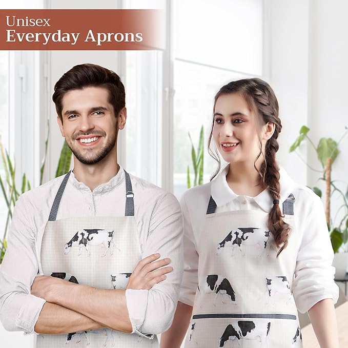 Maison d' Hermine 100% Cotton Apron for women with Pocket Kitchen Chef Apron for Men Cooking Easter Decorations