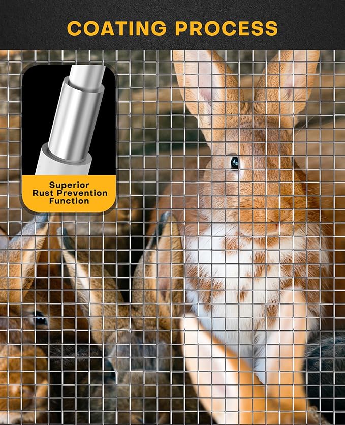 Hardware Cloth 1/2 Inch 36 X 50 ft 19 Gauge, Chicken Coop Wire Fencing, Hot Dipped Galvanized Wire Mesh, Hardware Cloth for Chicken Coop, Rabbit Cages, Garden, Small Rodents Screen Fence