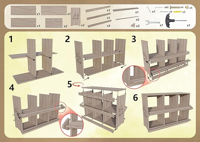 Nesting Box, 6 Compartments Wood Nest Box for Chicken with Swing Perch, Chicken Egg Laying Boxes for Hens, Ducks, Chickens