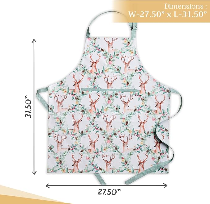 Maison d' Hermine 100% Cotton Apron for women with Pocket Kitchen Chef Apron for Men Cooking Easter Decorations